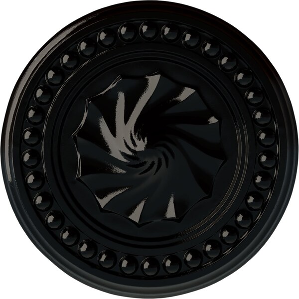 Ekena Millwork Foster Shell Ceiling Medallion (Fits Canopies up to 9 5/8"), 15 3/4"OD x 2"P, Black Pearl CM15FOBPS - main